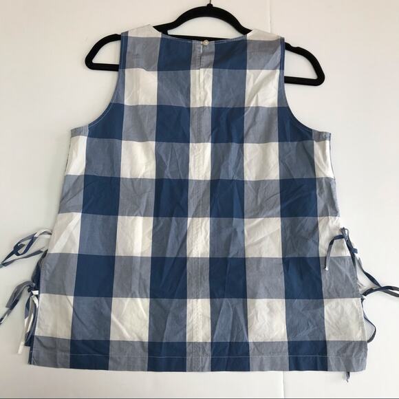 LOFT Ann Taylor Blue Check Plaid Side Tie Tank - Picture 7 of 7